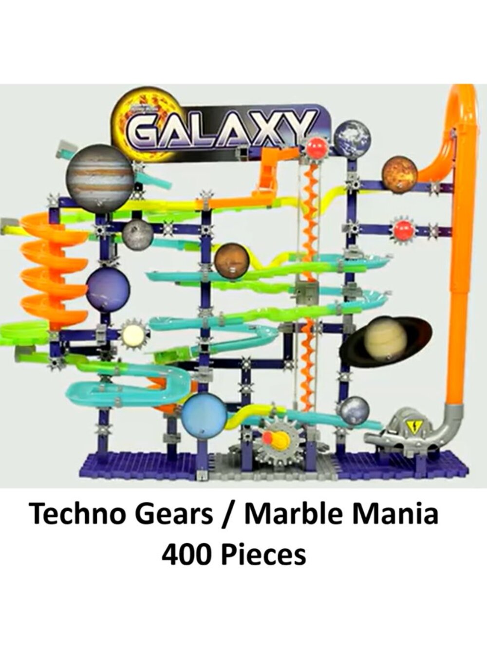 Techno Gears Marble Mania Galaxy 2.0 400+ Piece Marble Run AS IS Open Box